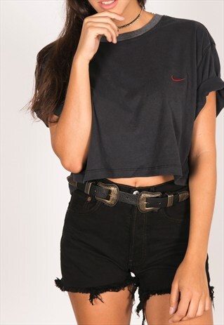 VINTAGE 90S USA CROP T-SHIRT/ R724