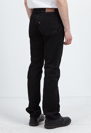VINTAGE BLACK LEVI'S 551 FIT CORDUROY TROUSERS BOTTOMS