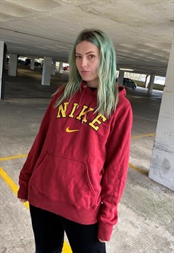 Vintage 90s Rare Nike Embroidered Spellout Hoodie