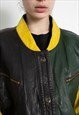 VINTAGE 90S LEATHER OVERSIZED BOMBER JACKET