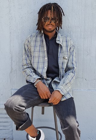 90S HERITAGE PREPPY PLAID OXFORD SHIRT MEDIUM