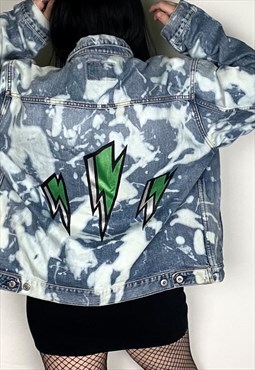 JEAN GENIE - Reworked Lightning Bolt Hand Painted Jacket