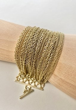 80's Vintage Ladies Bracelet Gold Costume Jewellery 