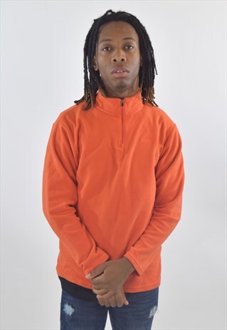 VINTAGE 90S ORANGE CHAMPION 1/4 ZIP FLEECE