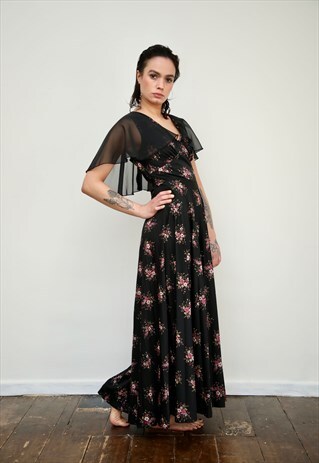 DITSY PINK FLORAL 70'S DRESS