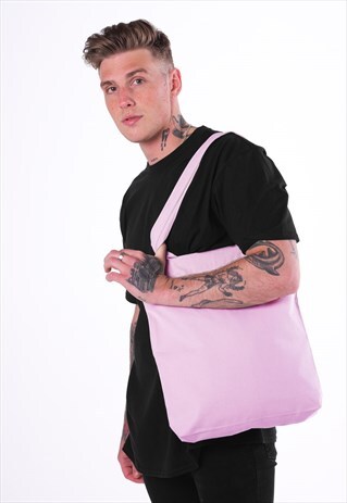 ESSENTIAL ORGANIC COTTON SHOULDER TOTE BAG - PINK