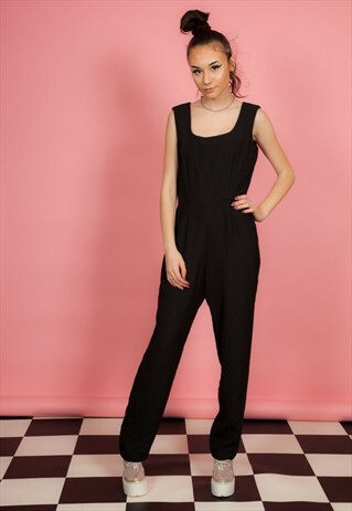 CLASSY BLACK DESIGNER VINTAGE BLACK JUMPSUIT