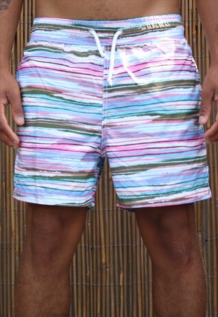 RARE MULTI STRIPED SWIMMING SHORTS