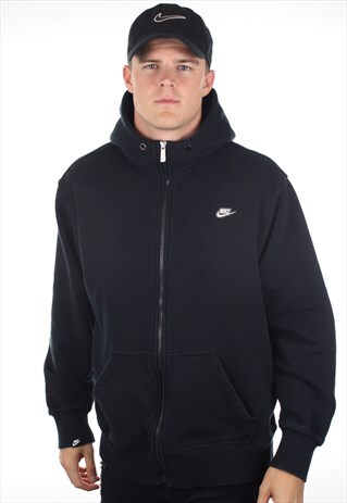 VINTAGE NIKE SMALL LOGO FULL ZIP HOODIE SWEATSHIRT