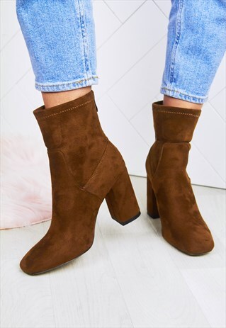 FREYA TAN SUEDE ANKLE BOOTS