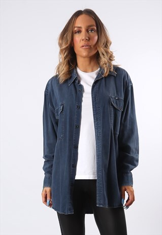 LEE DENIM SHIRT OVERSIZED FITTED 90'S UK 14 (GEDK)
