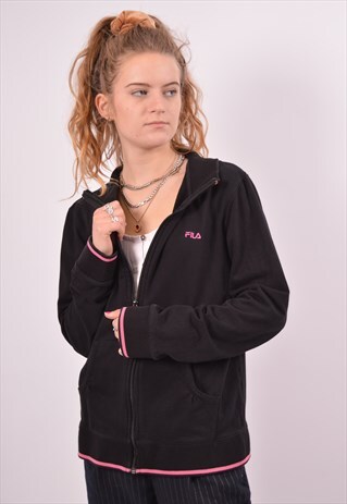 VINTAGE FILA TRACKSUIT TOP JACKET BLACK