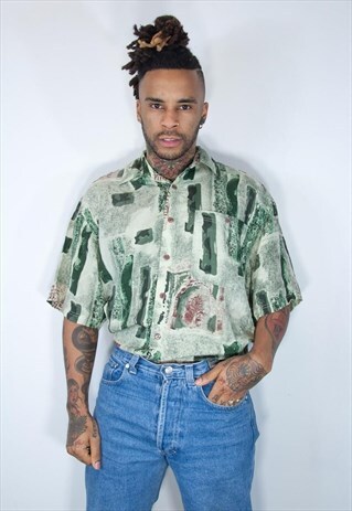 VINTAGE HAWAIIAN CRAZY PATTERNED SHIRT