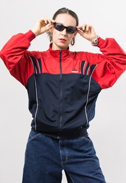Adidas tracksuit top Vintage blue red track jacket