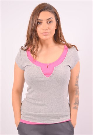 VINTAGE CHAMPION T-SHIRT TOP GREY