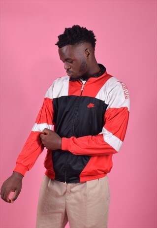 NIKE BLACK, RED AND WHITE TRACKSUIT TOP