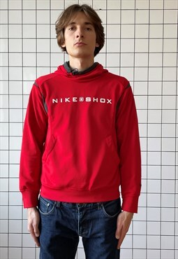 Vintage NIKE SHOX Hoodie Sweatshirt Pullover Red