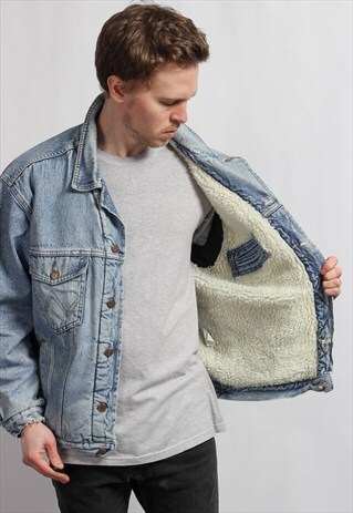 VINTAGE WRANGLER DENIM SHERPA JACKET