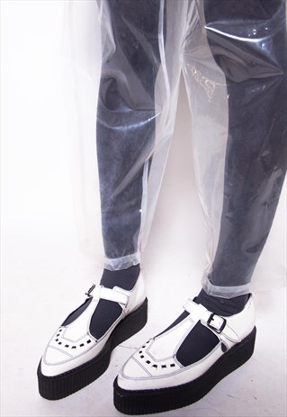 VINTAGE 90S UNDERGROUND WHITE LEATHER CREEPERS ID:9100
