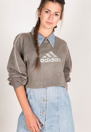 VINTAGE 90S USA CROP SWEATSHIRT/ R455