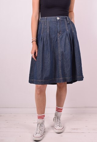 LEVI'S WOMENS VINTAGE DENIM SKIRT W34 BLUE 90S