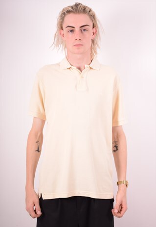 FILA MENS VINTAGE POLO SHIRT MEDIUM YELLOW 90S