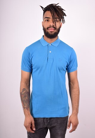 SERGIO TACCHINI MENS VINTAGE POLO SHIRT MEDIUM BLUE 90S