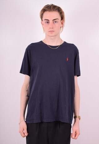 RALPH LAUREN MENS VINTAGE T-SHIRT TOP XL BLUE 90S