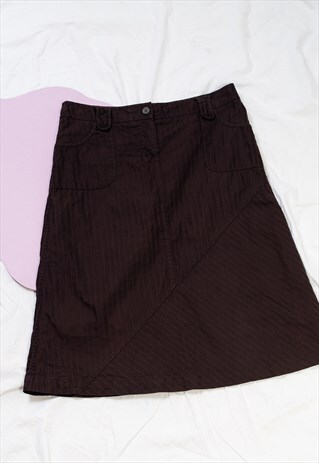 VINTAGE SKIRT Y2K FAIRY GRUNGE MIDI IN BROWN