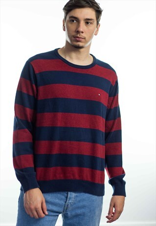 VINTAGE TOMMY HILFIGER JUMPER SWEATER LOGO 90S L 15.5