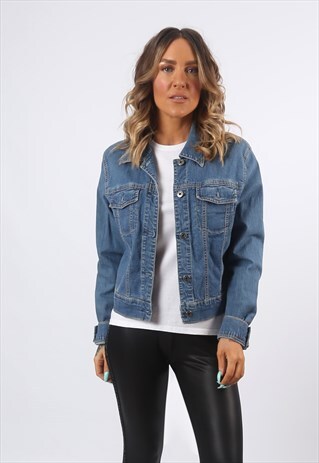 GAP DENIM JACKET VINTAGE LIGHTWEIGHT FITTED UK 14 (EHBD)