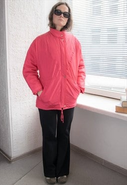 Vintage 80's Zip Up Jacket In Hot Pink