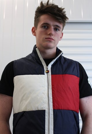 RARE BIG FLAG GILET PUFFER JACKET