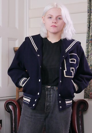 AMERICAN 50S VARSITY NAVY JACKET