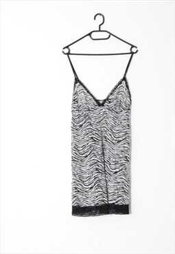 Y2K Grey Black Sheer Mini Lingerie Slip Dress