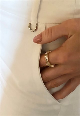 PLATINUM PLATED EMERALD CUT CZ RING, PROMISE GAY PRIDE RING