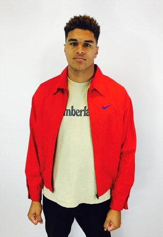 RED NIKE THICK COTTON HARRINGTON JACKET