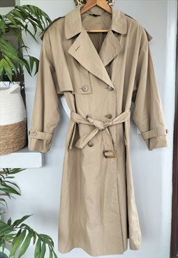 Vintage 80's Oversized Cream Trench Mac Coat