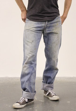 VINTAGE BLUE LEVI'S PAINT 501 JEANS