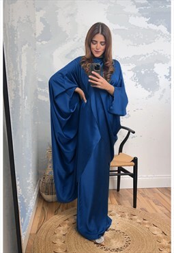 Abaya Skirt Co Ord Set (Blue)