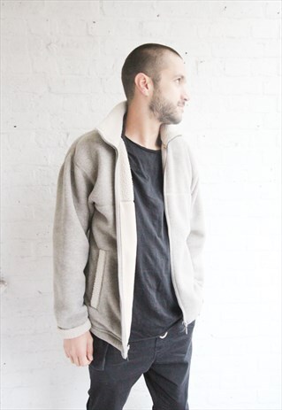 VINTAGE 90'S MENS ST. MICHAEL LIGHT GREY FLEECE