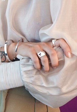 Glam Heart Ring Silver