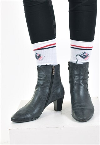 VINTAGE 90'S REAL LEATHER ANKLE BOOTS