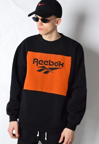 REWORKED KALEIDOO VINTAGE 90S BLACK REEBOK SWEATSHIRT