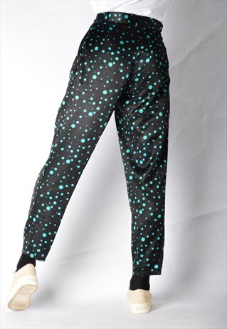 VINTAGE 60S BLACK POLKA DOT PANTS