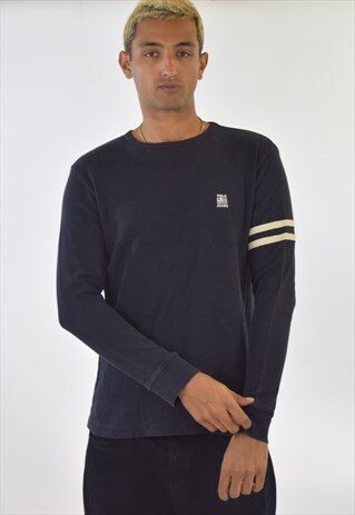 VINTAGE BLACK RALPH LAUREN 90S LONG SLEEVE RIBBED T SHIRT