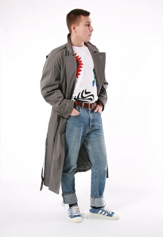 90S VINTAGE VTG RARE PADDED TRENCH OLDSCHOOL COAT 13863