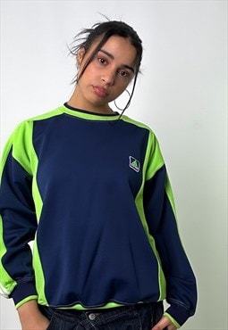 Navy Green 90s Adidas Embroidered Sweatshirt