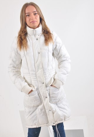 VINTAGE 90'S PUFFER COAT IN WHITE