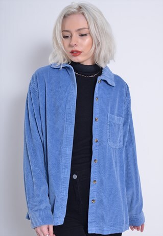 VINTAGE CORDUROY CORD SHIRT HEAVYWEIGHT BLUE